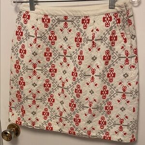 Anthropologie - Maeve Red/Grey/White Skirt Size 4